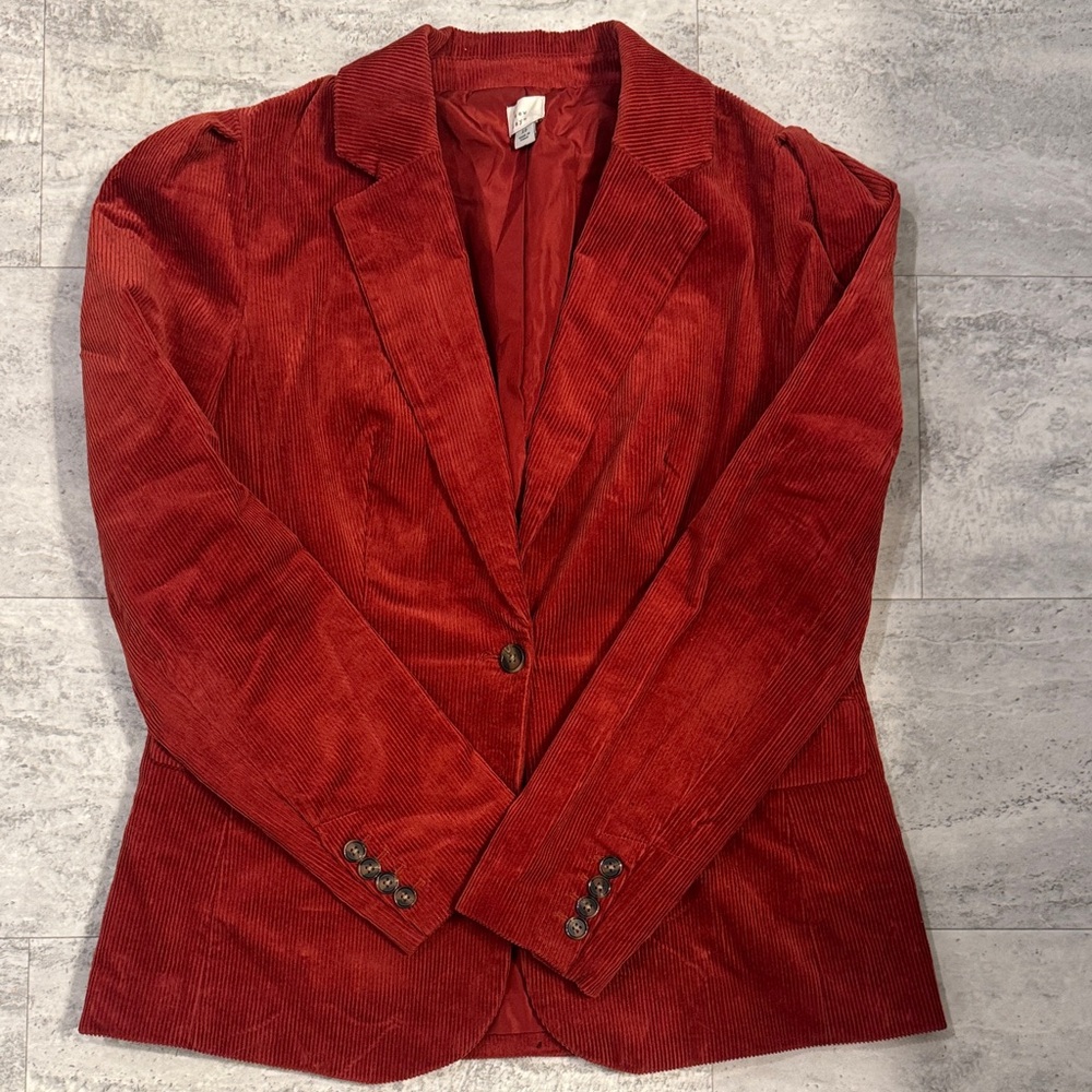 a new day Women's Rich Red Corduroy Blazer